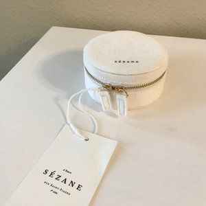 Sezane White Velvet Jewelry Case - NWT